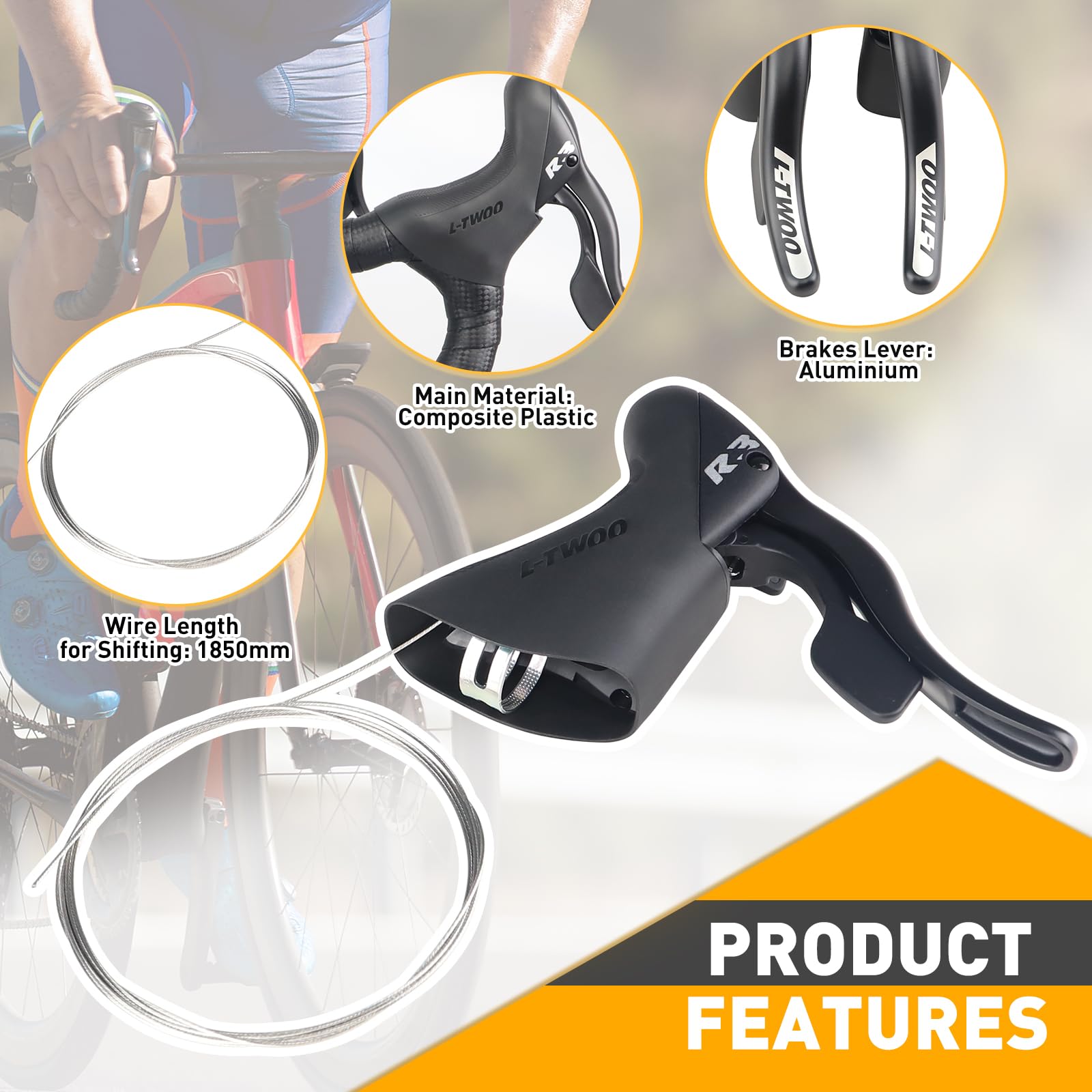 Amazon.co.jp: WEEROCK L-TWOO ロードバイク シフトレバー 2×8速